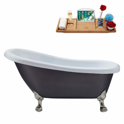 61'' x 27.6'' Soaking Acrylic Bathtub
