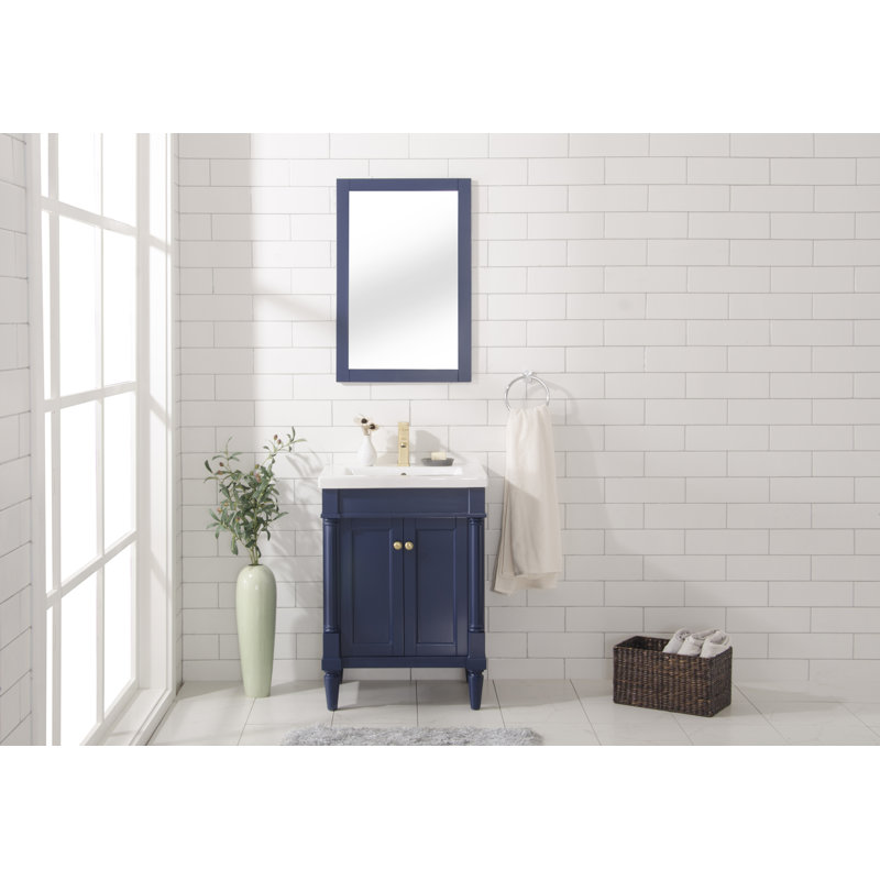 Ensemble de meuble-lavabo simple 24 po Jaida, Bleu
