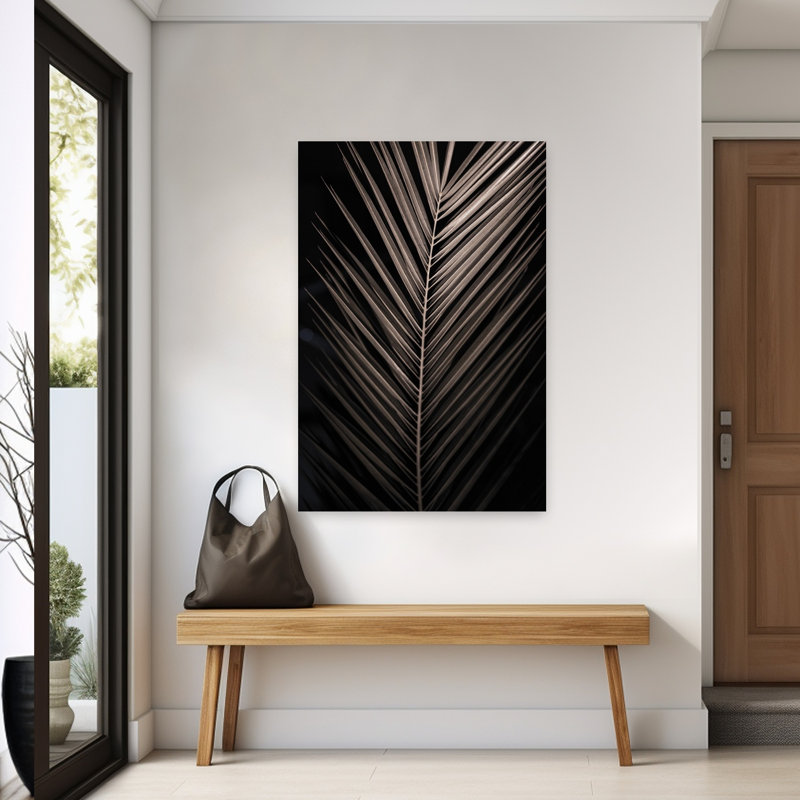 «Elegant Palm Frond», impression d'art mural abstrait tropical, nature et palmier, 60" H x 40" W