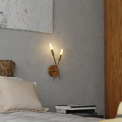 Leilah 2 Light Contemporary Candelabra Wall Sconce