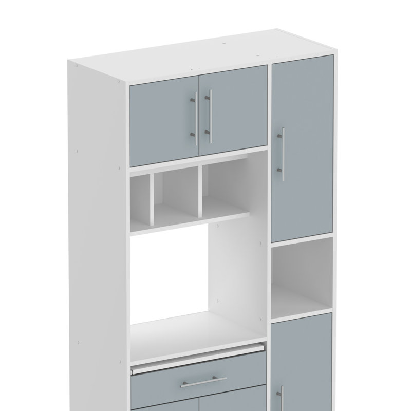 Seyma 457.71cm Kitchen Pantry, White/Grey