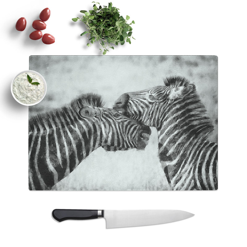 Zebras Vol.1 Painting Chopping Board, 0.4cm H x 28.5cm W x 39cm L