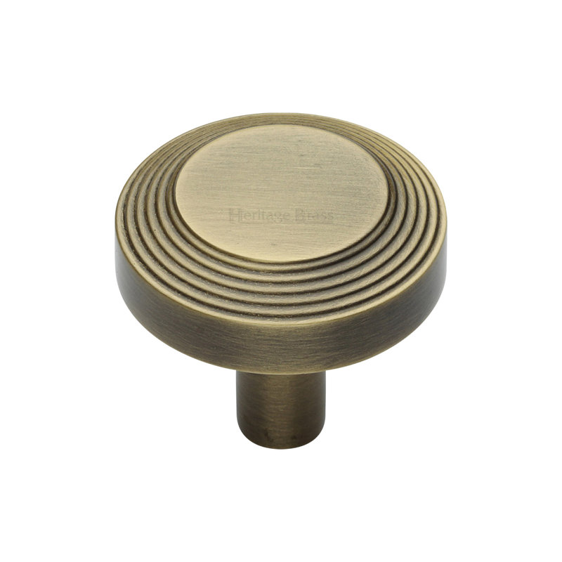 Heritage Brass Cabinet Knob Ridge Design, 3.2cm