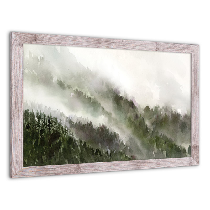 Misty Woods - Peinture, H 24 po x l 36 po x P 0,75 po, Cadre photo blanc en acrylique