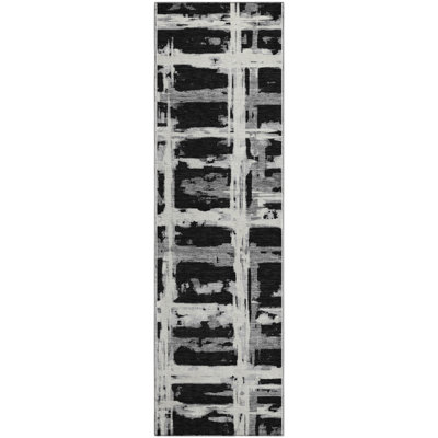 Premium Machine Washable Prisco Black Rug