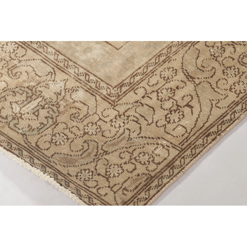 Distressed One-of-a-Kind 8'7X12'3 Hand Knotted Area Rug