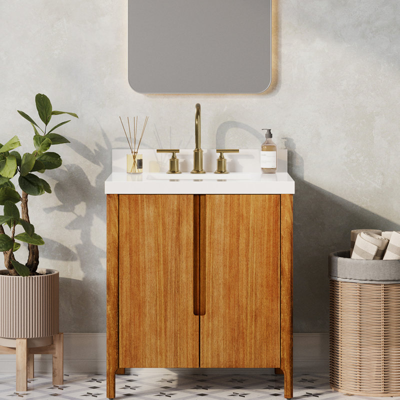 Ensemble de meuble-lavabo simple 30 po Trailshawn, Bois de mangue