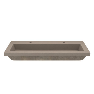 Trough Concrete Handmade Rectangular Drop-in Bathroom Sink