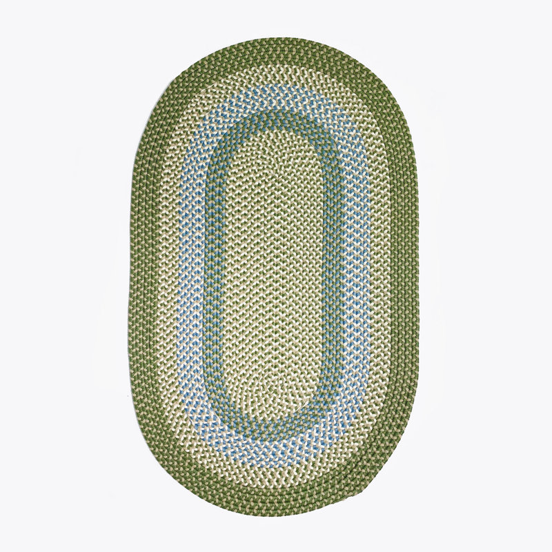 Tapis intérieur / extérieur Quinebaug - vert, Ovale 5 pi x 8 pi