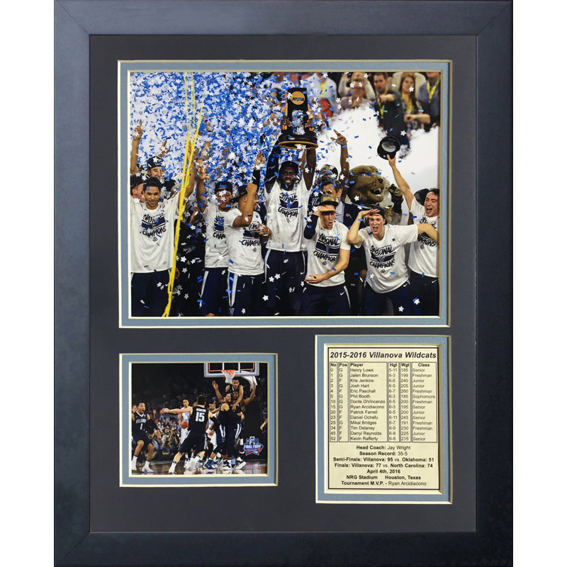 Souvenirs encadrée estrade villanova 2016 les champions