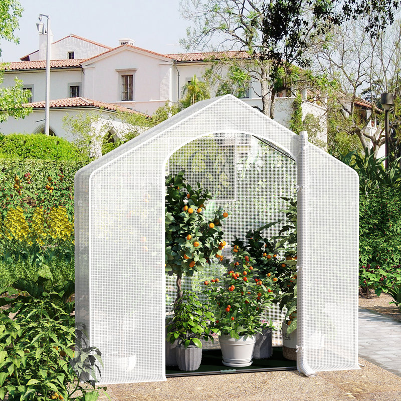 7 Ft W x 3 Ft D Walk-In Greenhouse, White