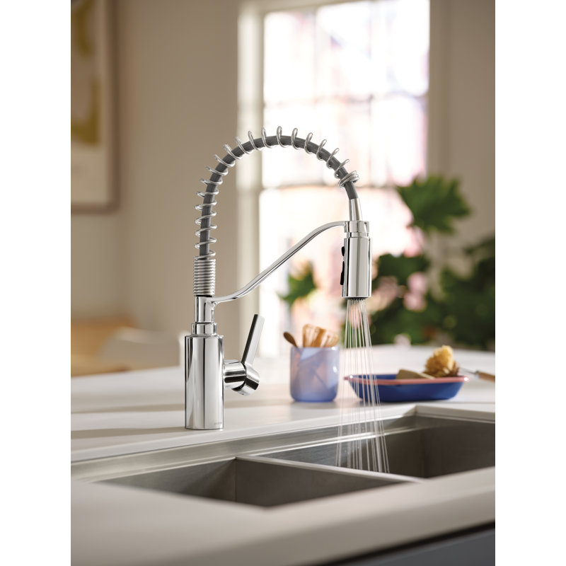 Robinet de cuisine à ressort avec pré-rinçage Genta LX, Chrome