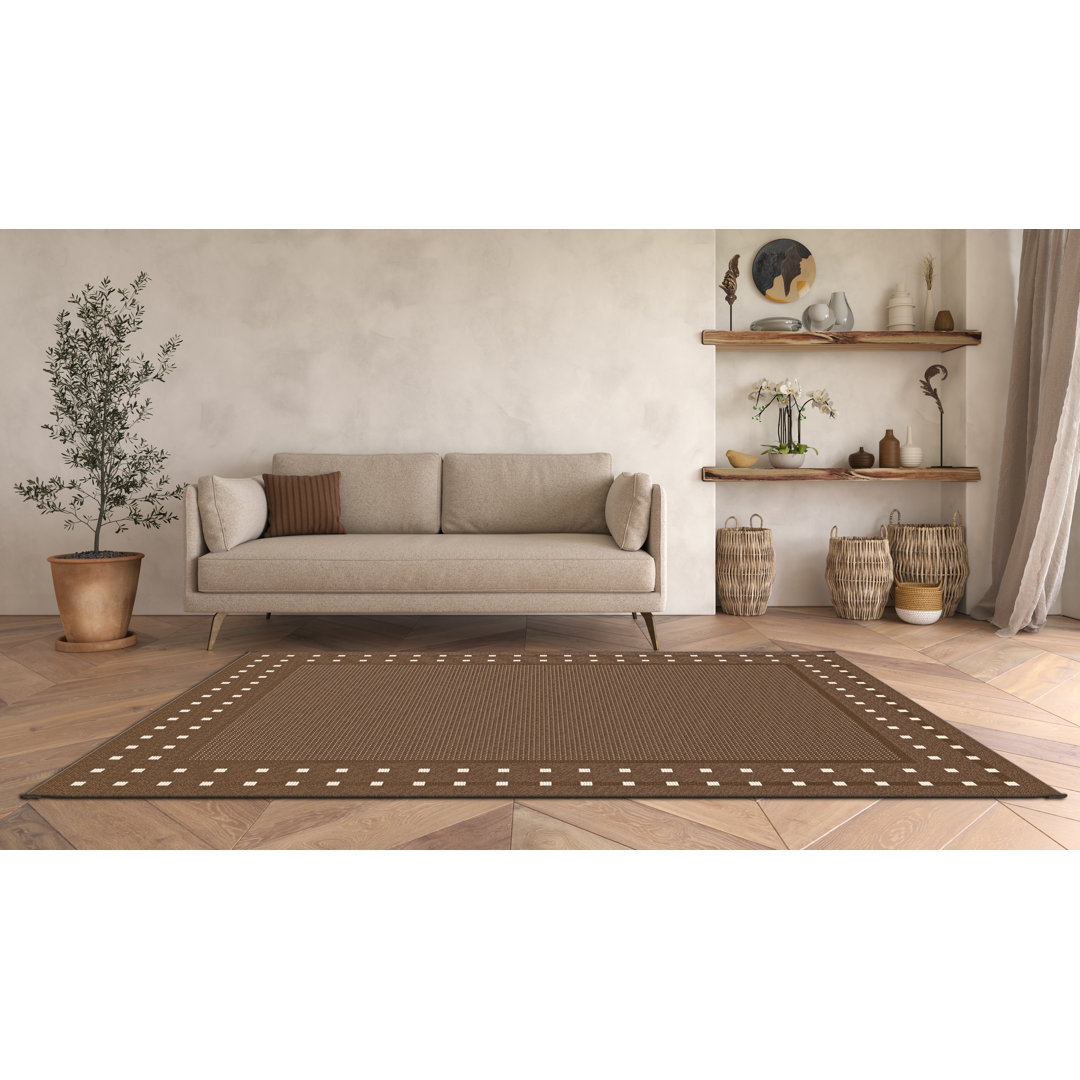 Tilly-Mae Flatweave Brown Rug