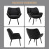 Fauteuil d'appoint, canapé simple à accoudoirs rembourrés, Tissu noir
