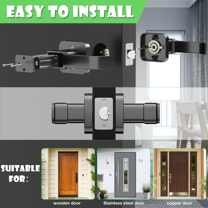 Black Smart Biometric Fingerprint Door Lock with App Control