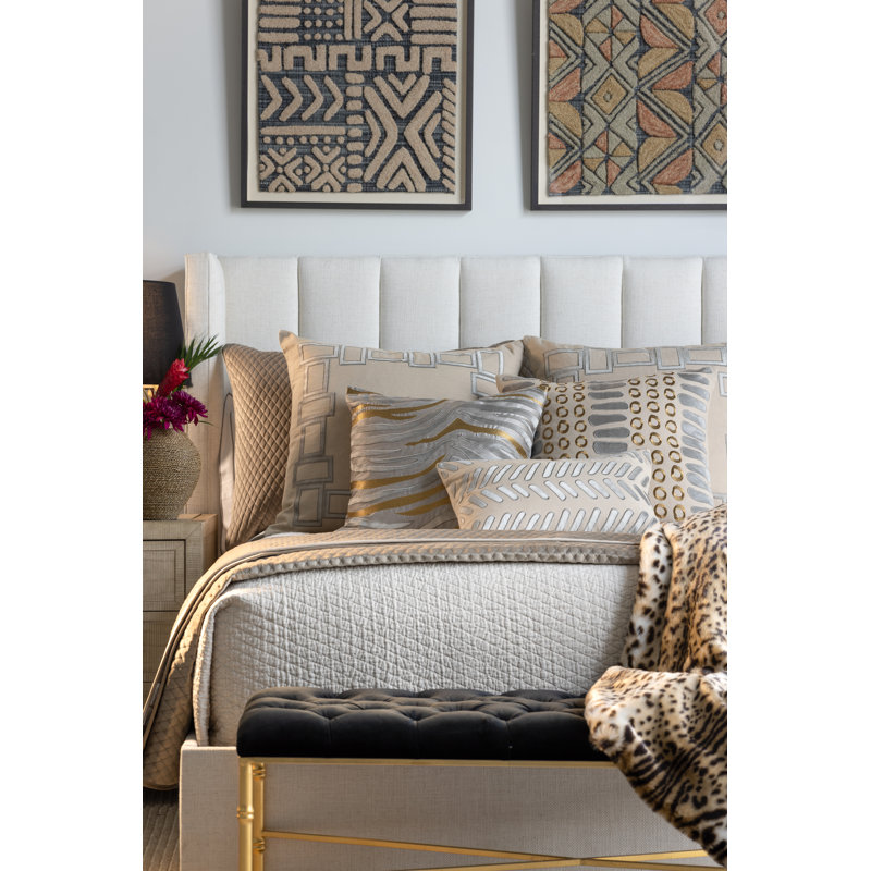 Peru Linen Square Pillow Cover & Insert, Dark Sand/Platinum