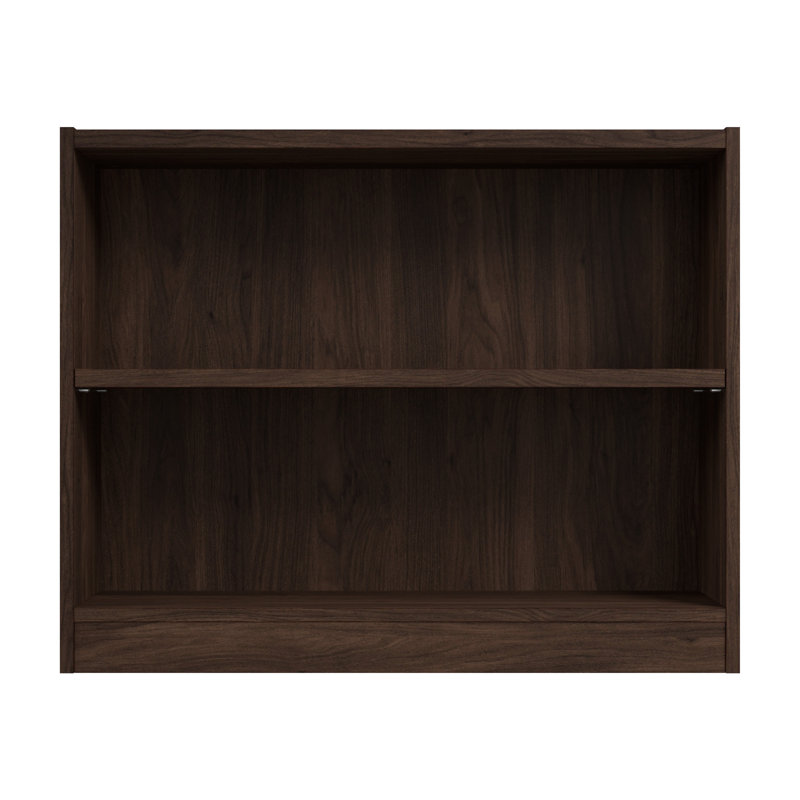 Paulica Small 2 Shelf Bookcase, Storage and Display Bookshelf for Home Office and Living Room, Black Walnut