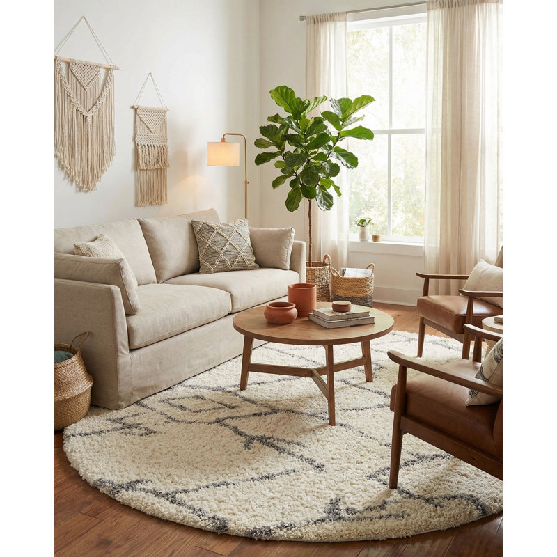 Tapis Tarquinio, Beige, Rond 5 pi 1 po