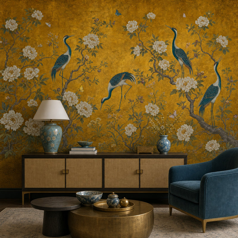 Papier peint amovible chinois Mute, Non-Woven Nonpasted, 140"x108"