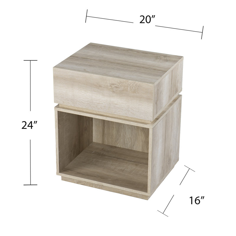 End Table with Storage and Built-In Outlets