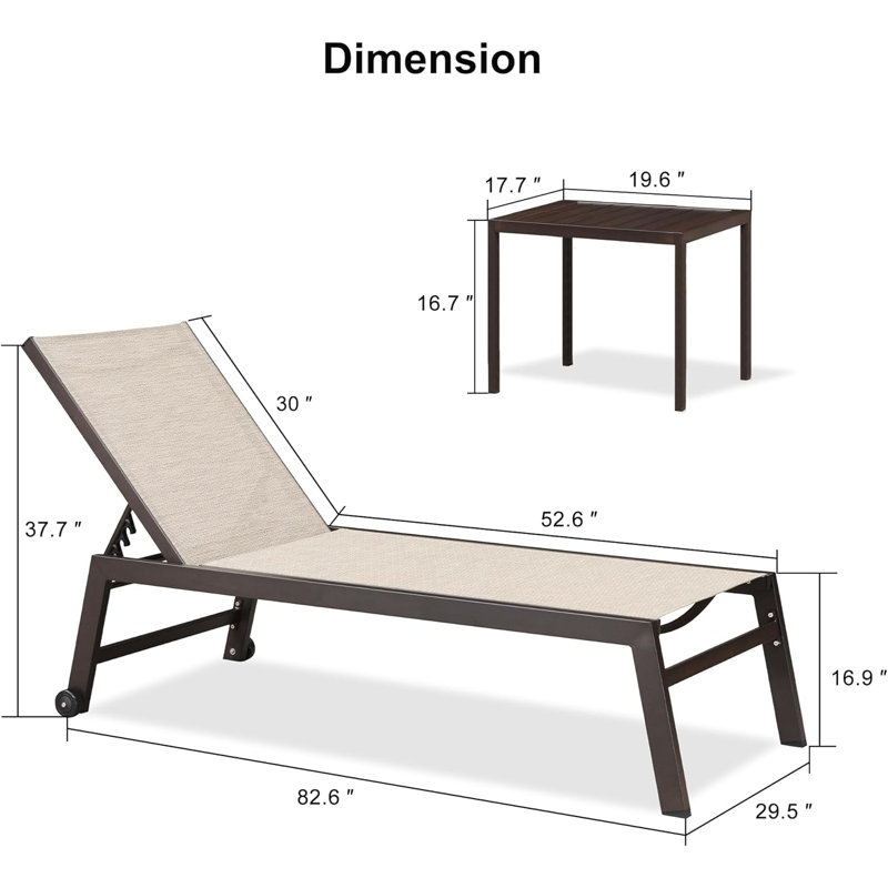 Les chaises longues Ebern Designs, Beige