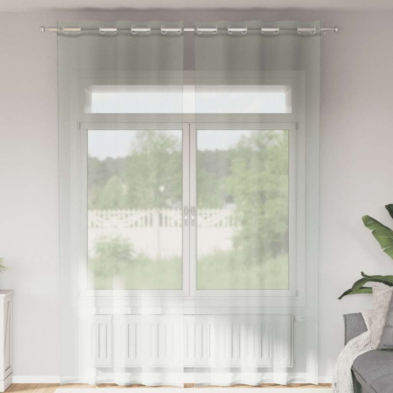 Fabric Room Darkening No Curtain Header Type Sliding Panel Pair, Light Grey, 140cm Width x 300cm Drop