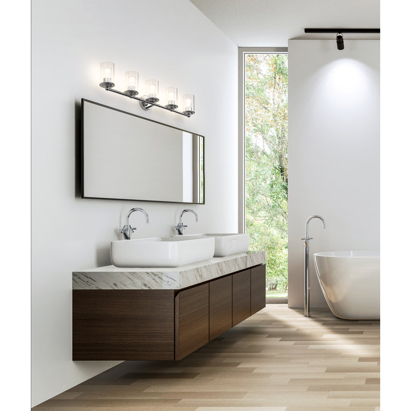 Éclairage pour meuble-lavabo à 5 lumières Cheetham, Chrome