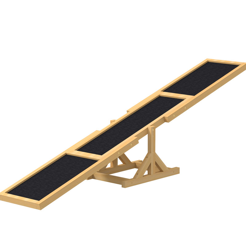Balançoire à bascule jaune agile pour chien, en bois, de 71 po de longueur x 12 po de largeur