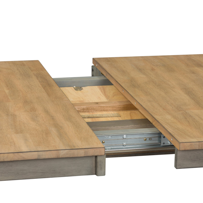 Keswick Trestle Dining Table w/ 18" Leaf, Gray