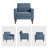 Modern 2 Accent Chairs And Loveseat Living Room Set, Mid-Century Upholstered Furniture-650138181