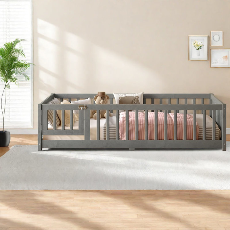 Lits simples en bois peu encombrants, style moderne gris pour enfants