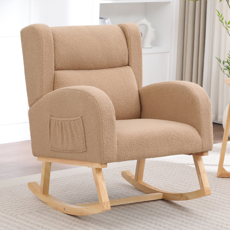 Chaise berçante en bois de qualité supérieure | Décoration de salon, Teddy Khaki