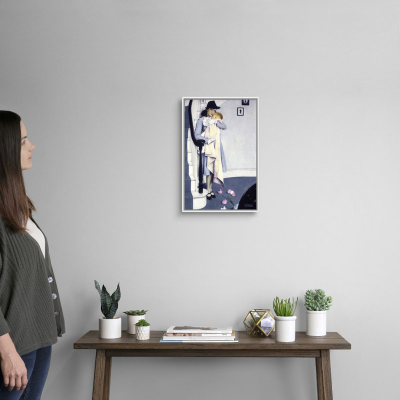 Art mural sur toile Norman Rockwell, H 20 po x l 14 po x P 1,75 po, Cadre flottant blanc