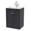 Old London Ashwick Pebble Grey 800mm Floorstanding 2-Door  Unit With Stone Basin 1 Tap Hole-134744295-134744298-134744299