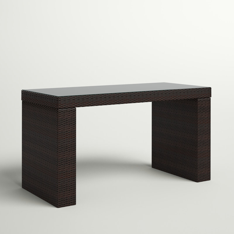 Larrissa Rectangular Glass Outdoor Bar Table