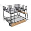 Lit superposé en métal avec bureau intégré