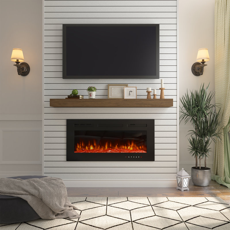Aalisa 36.02'' W Black Electric Fireplace