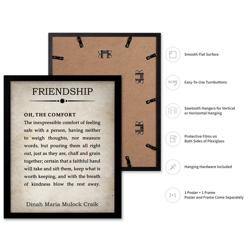Citation de l'amitié, Black Framed, Poster, 12"H x 16"W