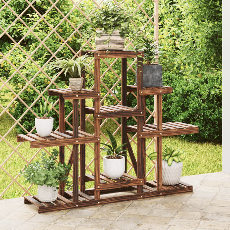 Templetree Plant Stand, Carbonized Brown