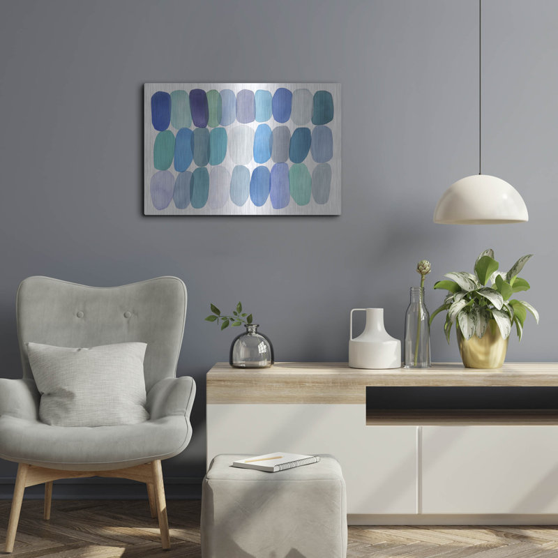 Art mural en métal Latitude Run® «Pearls Of Life» par Simone Christen, H 16 po x l 24 po