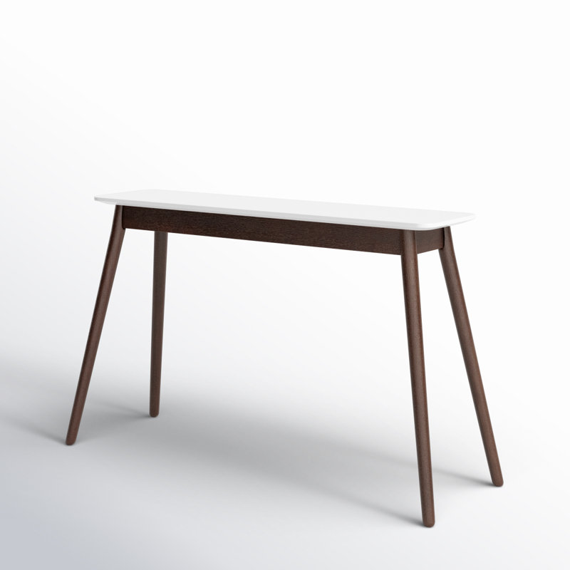 Vienna 47'' White and Brown Ash Wood Console Table