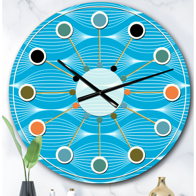 Horloge murale Mid-Century, Surdimensionné