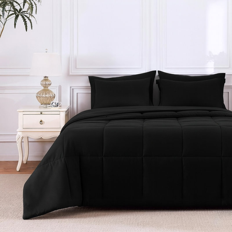 5 Piece King Size Comforter Set Grey - Soft Bed in a Bag with Sheets & Pillowcases, King Comforter + 4 Additional Pieces