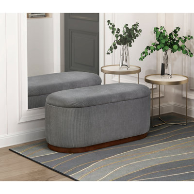 Banc de rangement en velours côtelé Corduroy