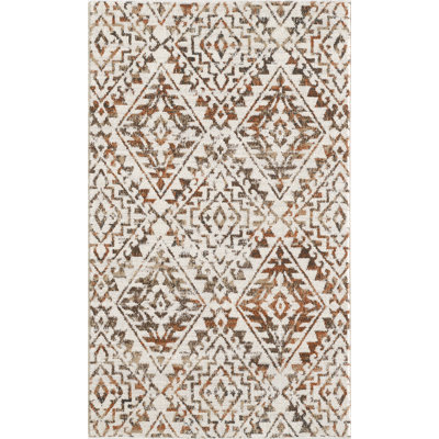 Losoya Geometric Southwestern Area Rug in Brown/Beige/Cream