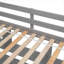 Lit double mezzanine double avec cadre de lit contemporain en pin massif minimaliste gris avec bureau intégré, escalier de rangement et tablettes ouvertes