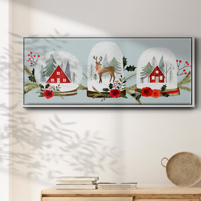 Snow Globe Village Collection D- Framed Canvas