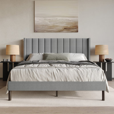 Odessa Upholstered Wingback Panel Bed