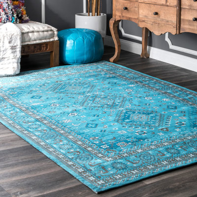 Tapis de coton blue area Venetia