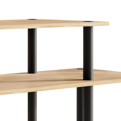 Easy Twist Assembly 3-Tier TV Stand In Light Oak